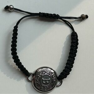 B Monogram  Black and Silver Ginger Snaps Bracelet (1